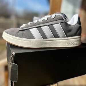 Adidas Suede Gray and White Sneakers